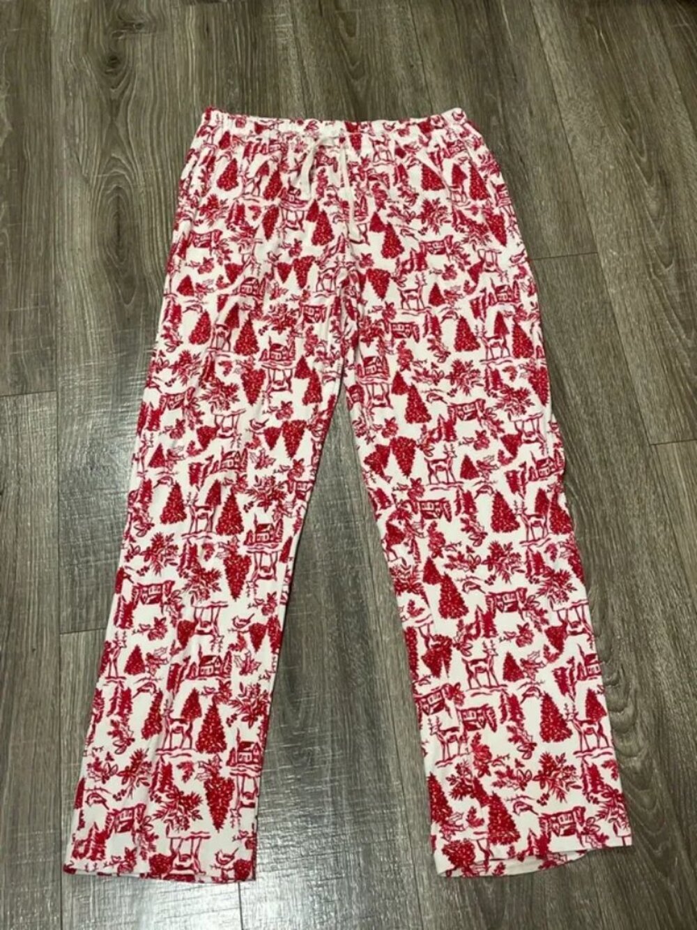 Burt’s Bees Baby Size XL White Red Winter Woodlands Wonderland Pajama Pants